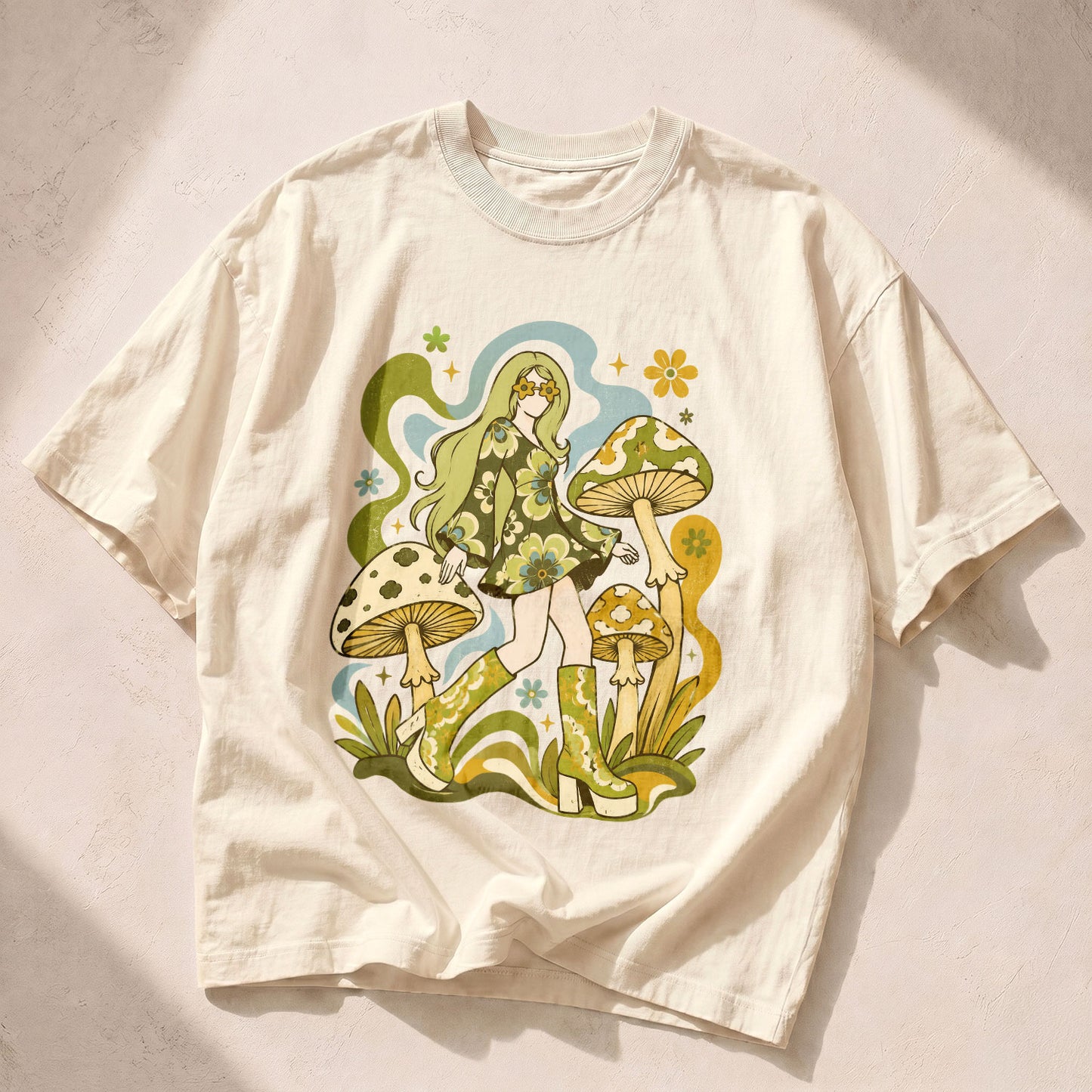 Mushroom Girl Mushroom Nature Women's Groovy Tee