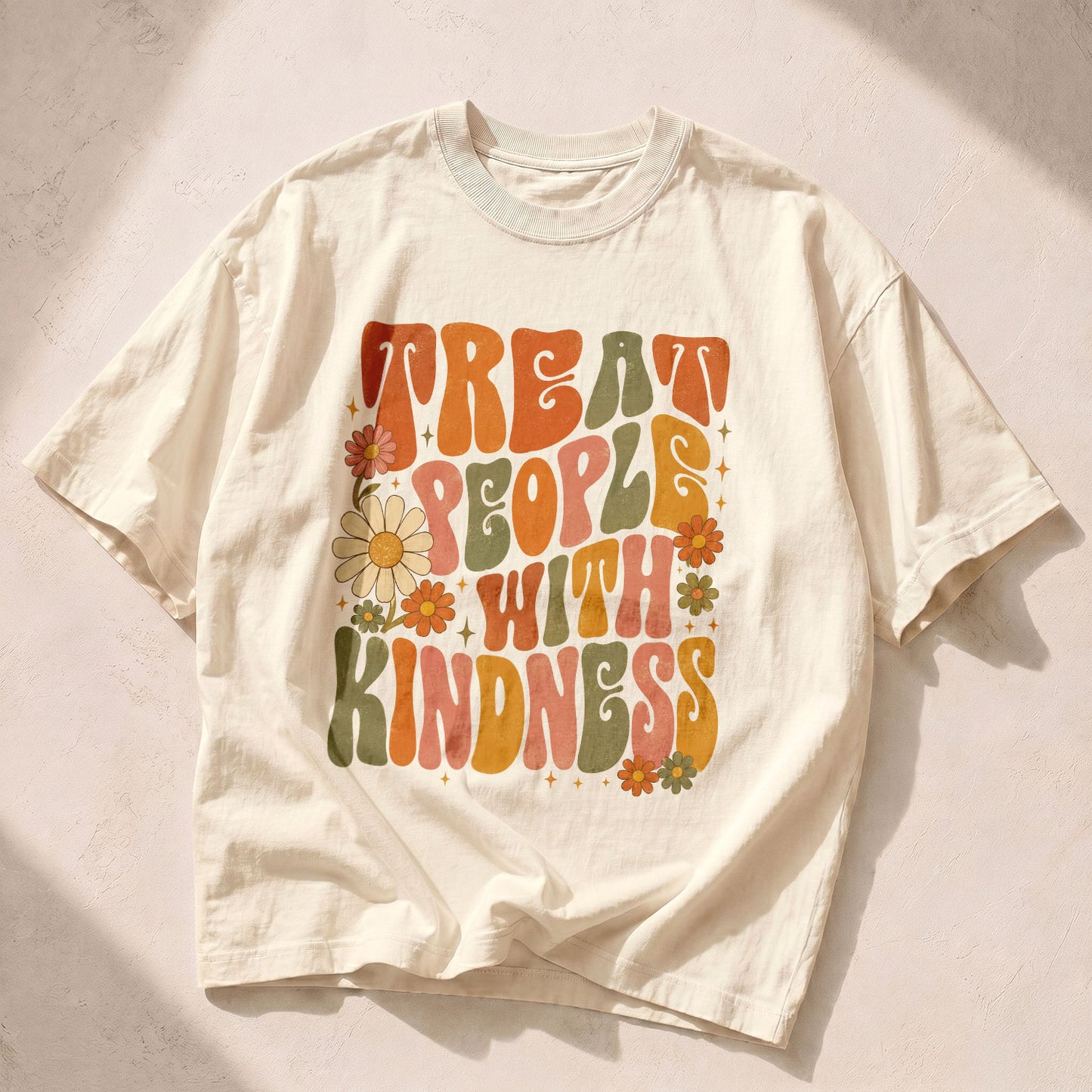 Treat People With Kindness Kindness Peace Women's Groovy Tee