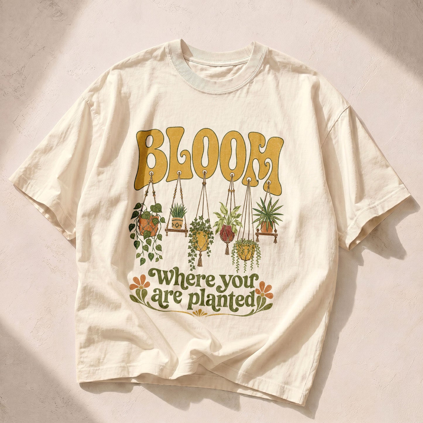 Bloom Where You Are Planted Garden Earth Women's Groovy Tee
