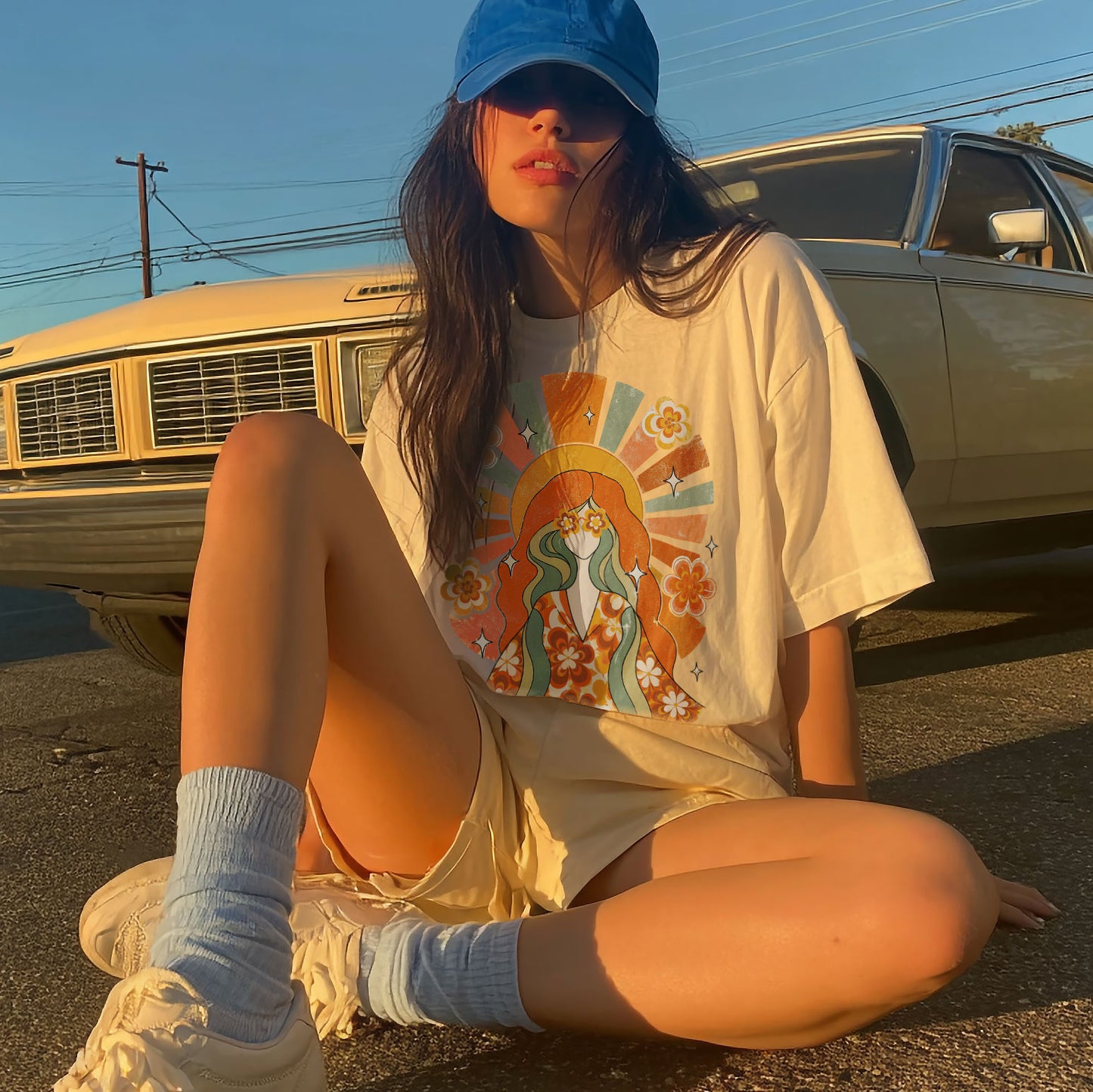 Flower Eyes Goddess Spirit Women's Groovy Tee