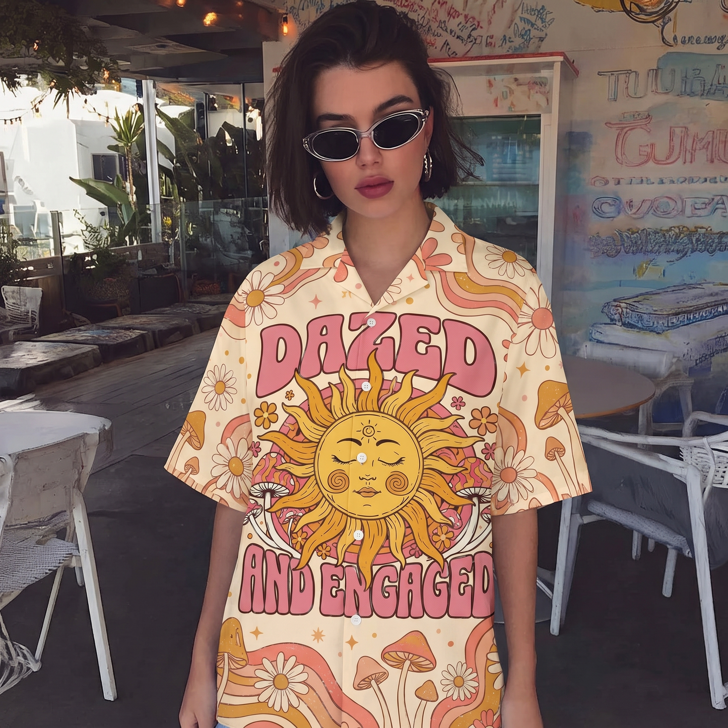 Dazed And Engaged Sun & Moon Women's 3D Hawaiian Shirt