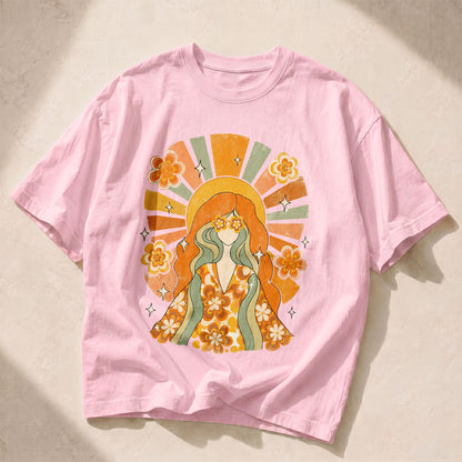 Flower Eyes Goddess Spirit Women's Groovy Tee