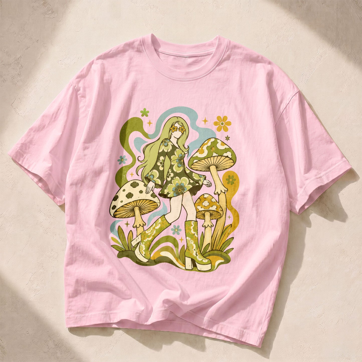 Mushroom Girl Mushroom Nature Women's Groovy Tee