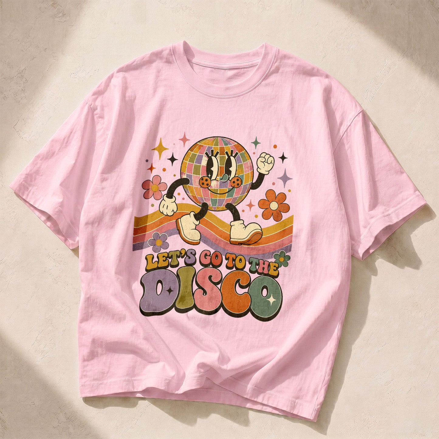 Lets Go To The Disco Disco Dance Women's Groovy Tee