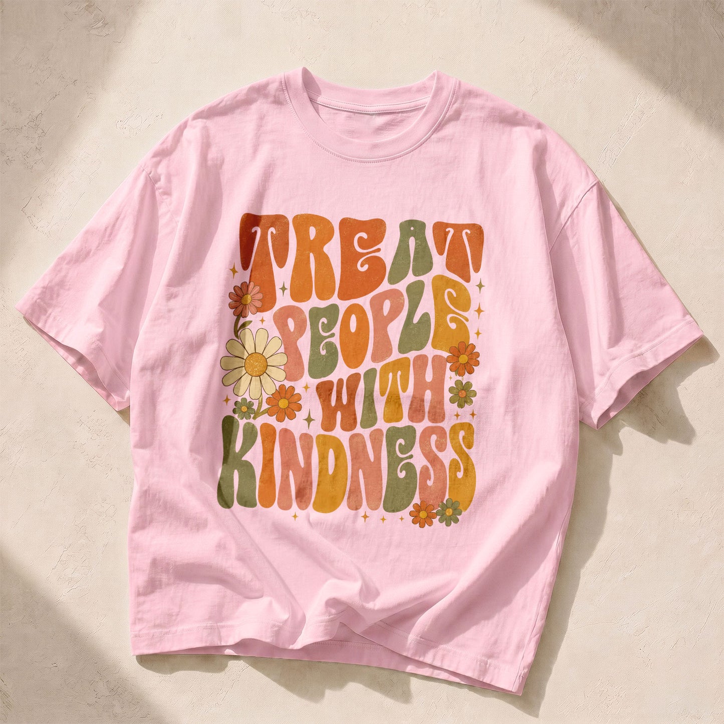 Treat People With Kindness Kindness Peace Women's Groovy Tee