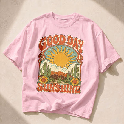 Good Day Sunshine Sun Moon Women's Groovy Tee