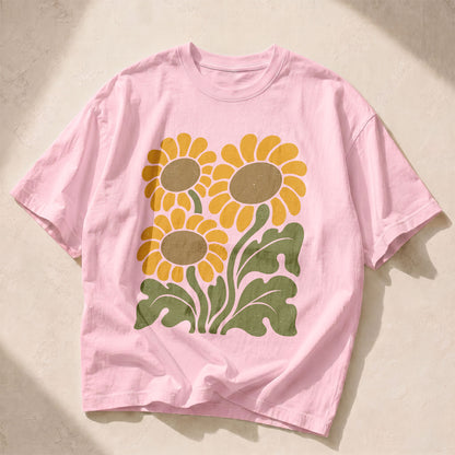 Sunflower Garden Earth Women's Groovy Tee