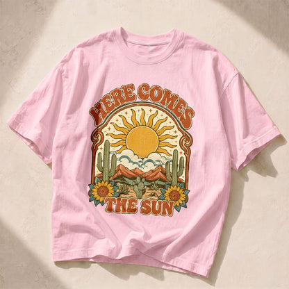 Here Comes the Sun Cosmic Sun Women's Groovy Tee