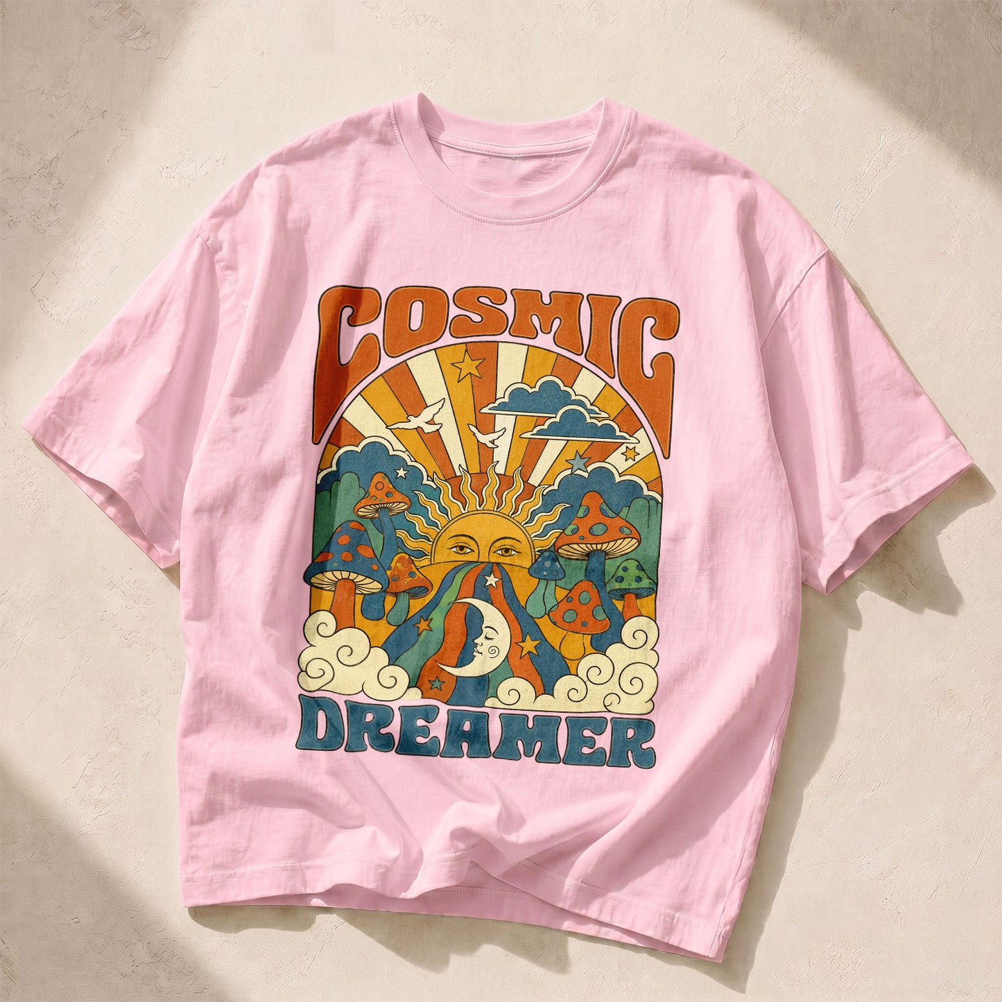Cosmic Dreamer Sun Moon Women's Groovy Tee
