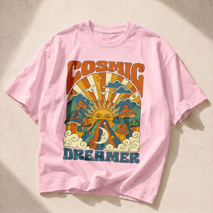 Cosmic Dreamer Sun Moon Women's Groovy Tee