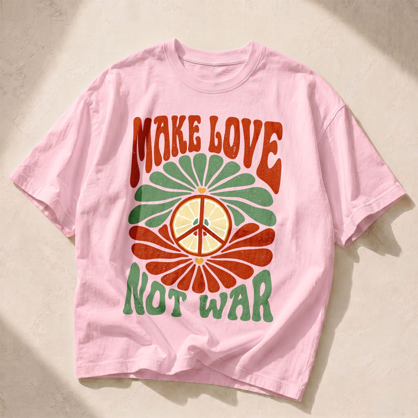 Make Love Not War Kindness Peace Women's Groovy Tee