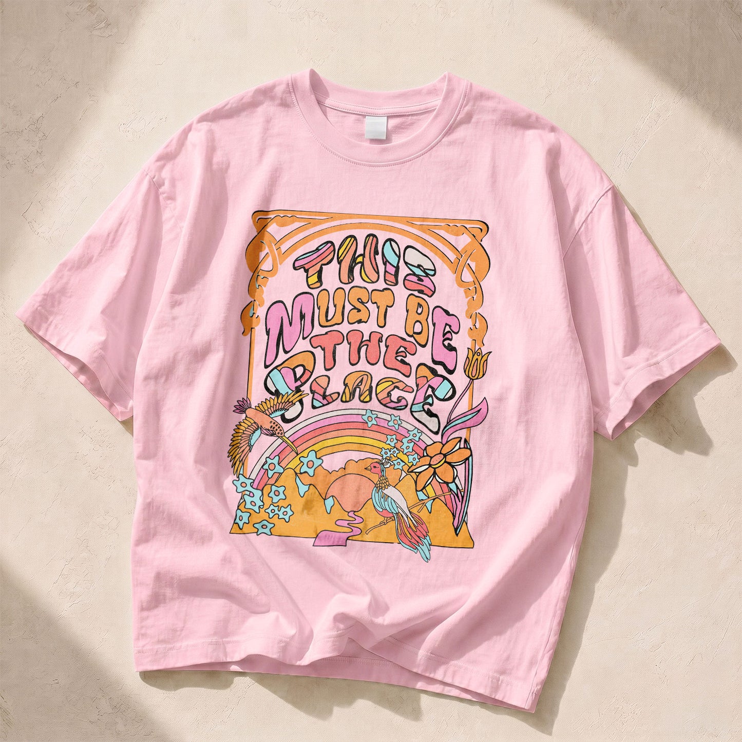 70s Floral 'This Must Be The Place' Place Empowerment Women's Groovy Tee