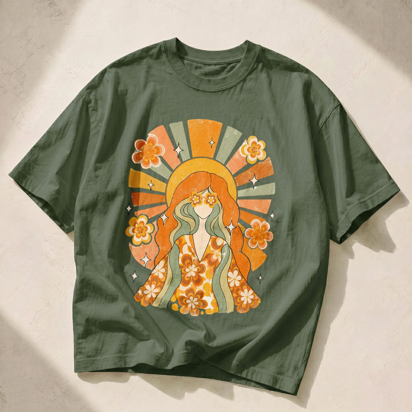 Flower Eyes Goddess Spirit Women's Groovy Tee