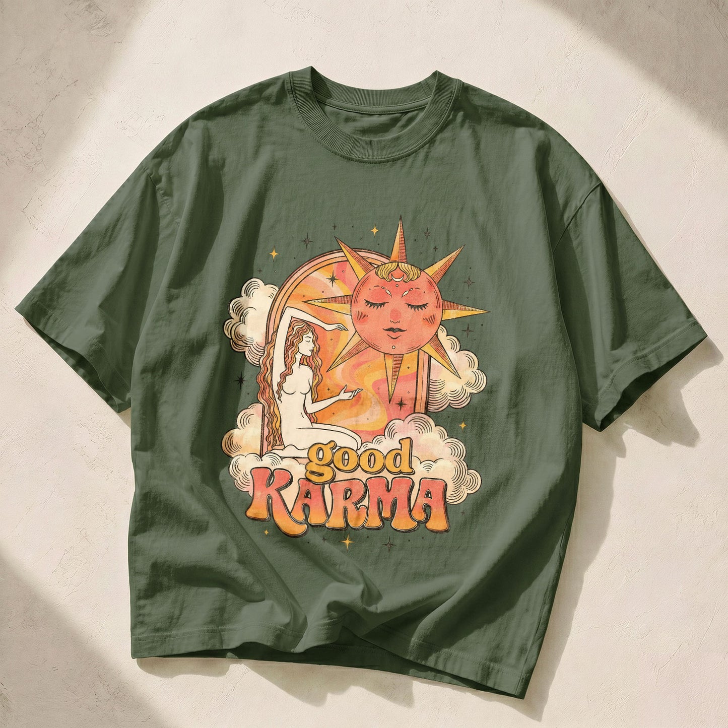 Good Karma Sun Moon Women's Groovy Tee