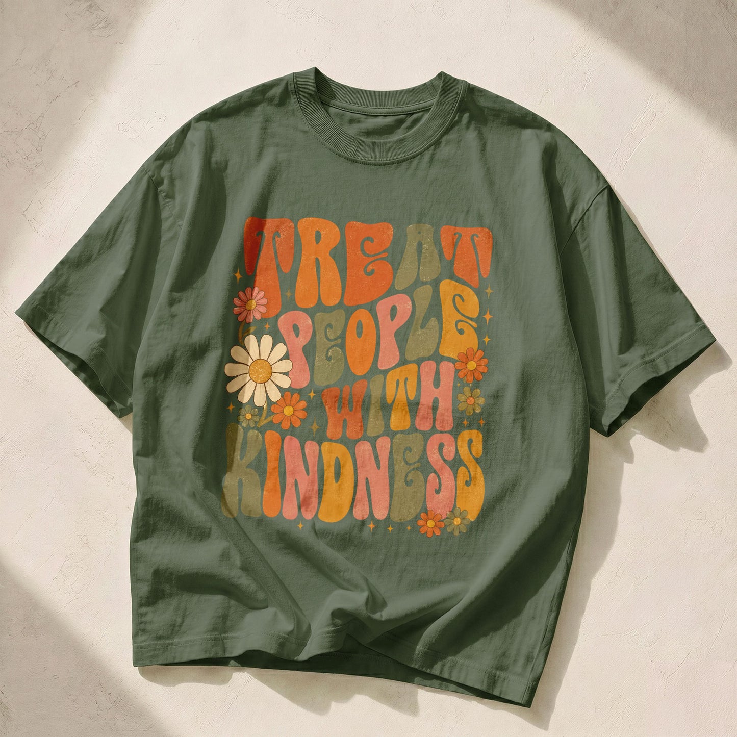 Treat People With Kindness Kindness Peace Women's Groovy Tee