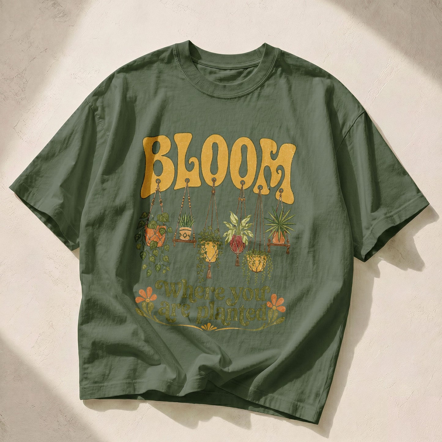 Bloom Where You Are Planted Garden Earth Women's Groovy Tee