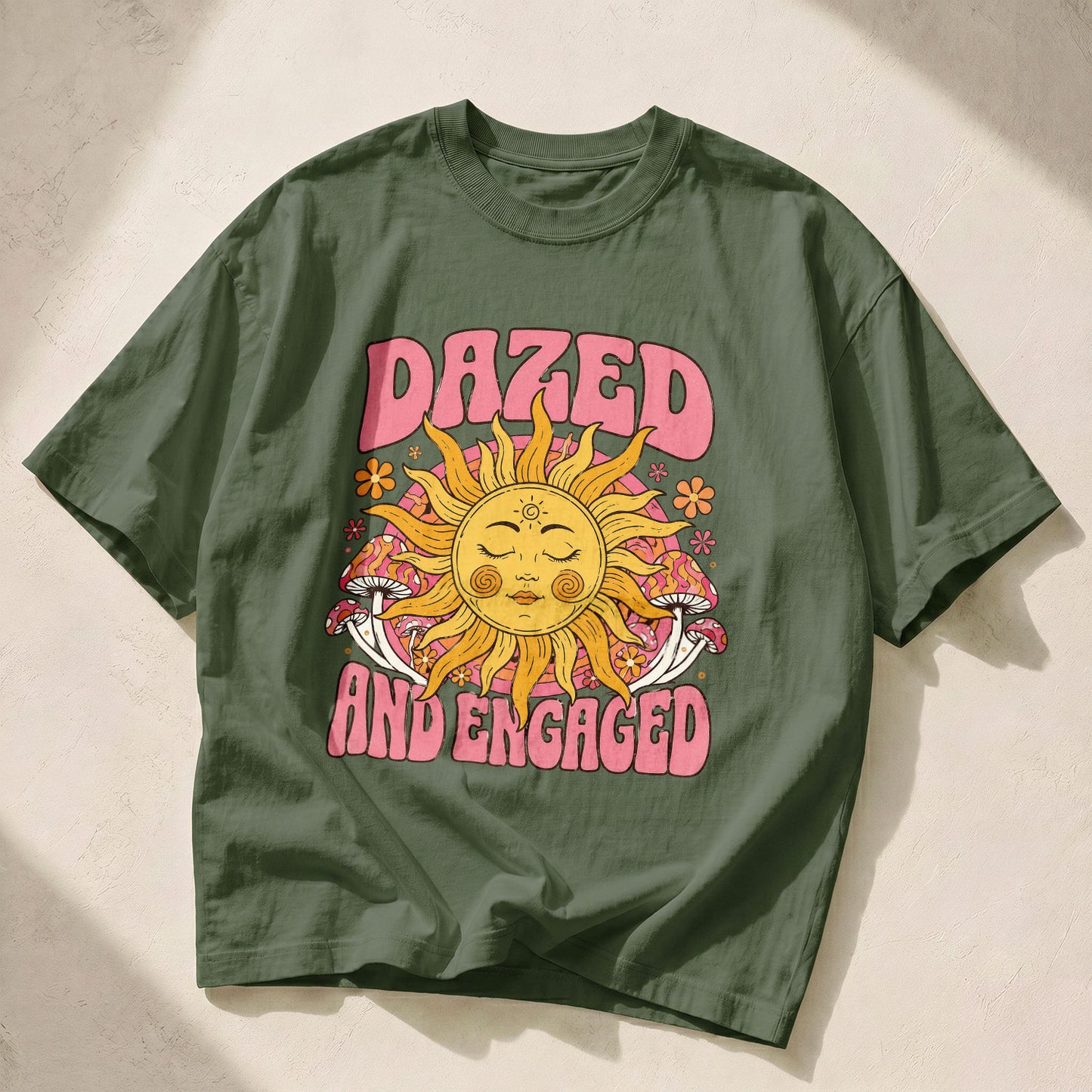 Dazed And Engaged Sun Moon Women's Groovy Tee