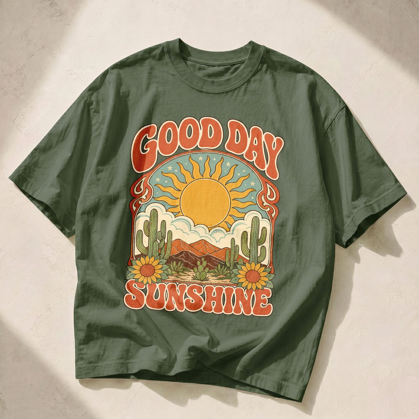 Good Day Sunshine Sun Moon Women's Groovy Tee