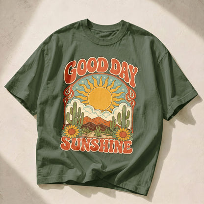 Good Day Sunshine Sun Moon Women's Groovy Tee
