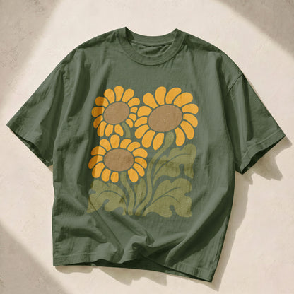 Sunflower Garden Earth Women's Groovy Tee