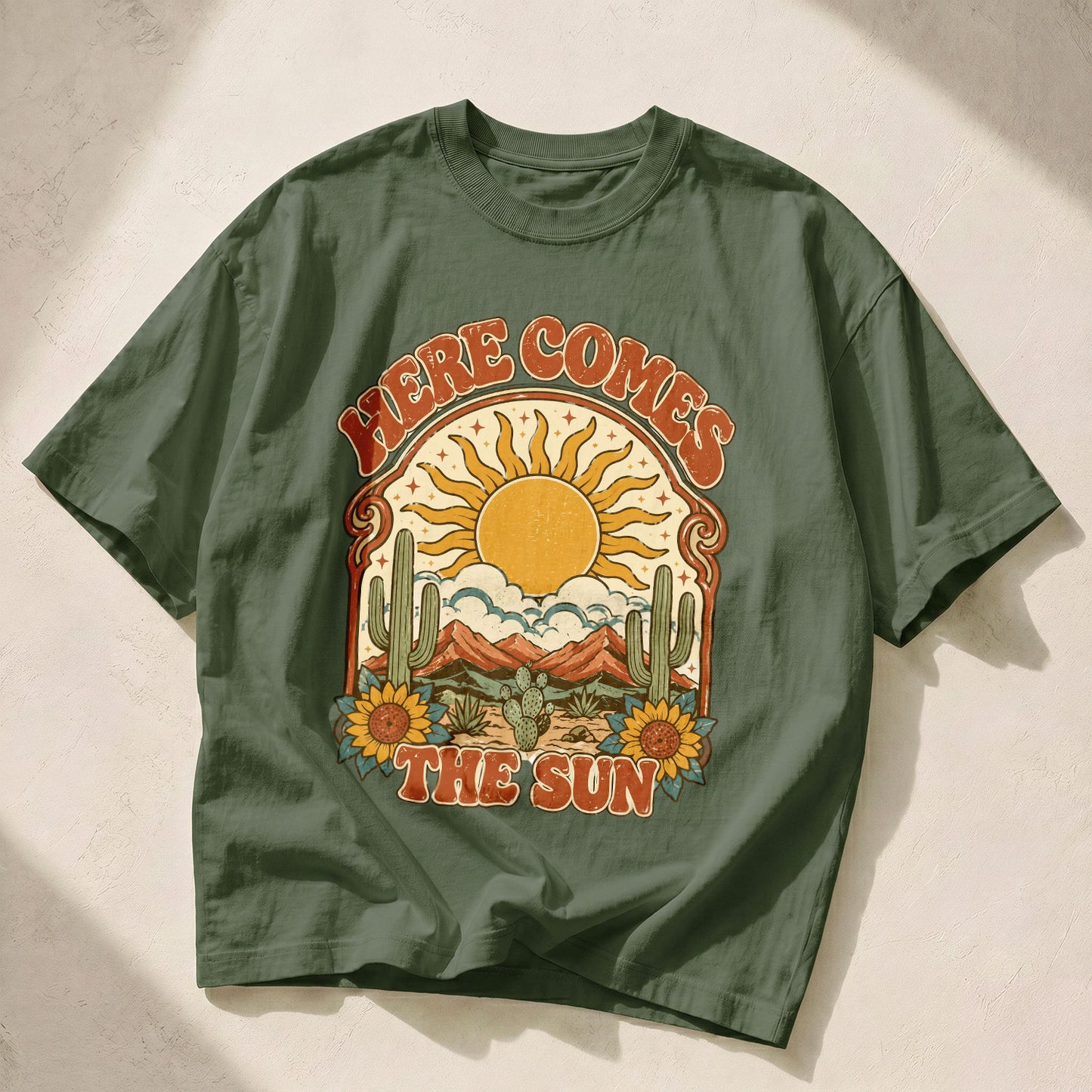 Here Comes the Sun Cosmic Sun Women's Groovy Tee