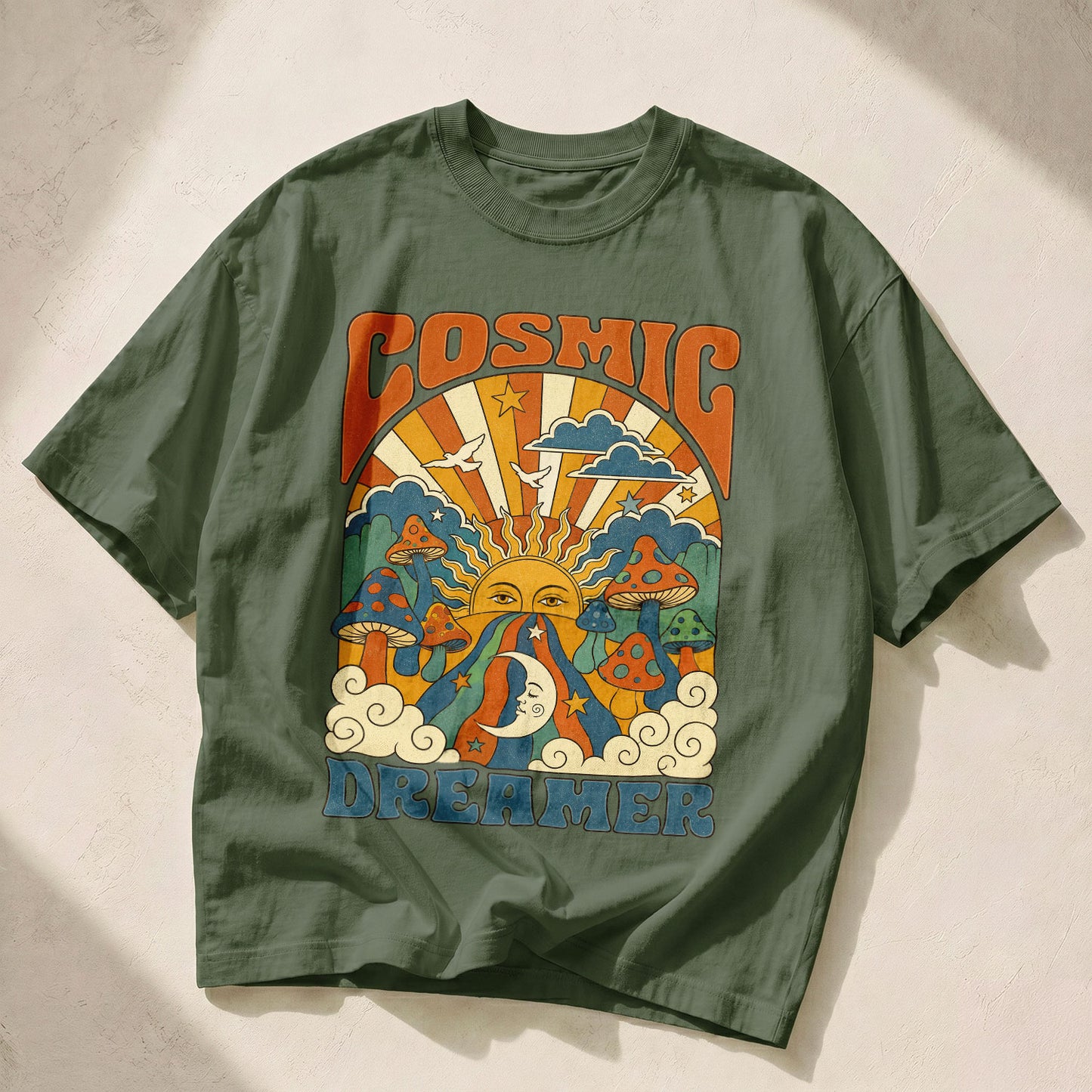 Cosmic Dreamer Sun Moon Women's Groovy Tee
