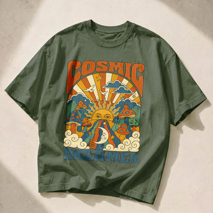 Cosmic Dreamer Sun Moon Women's Groovy Tee