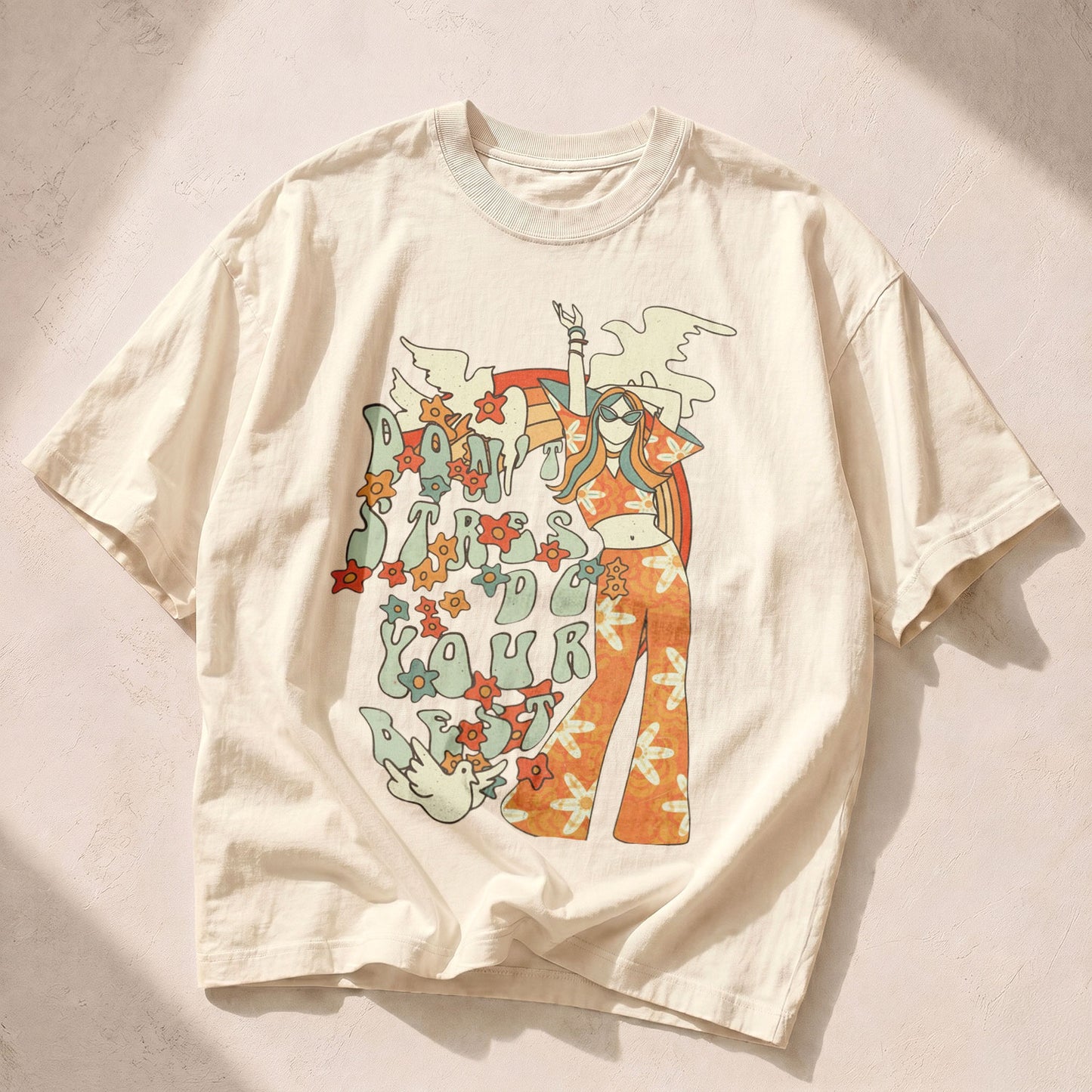 Don't Stress Do Your Best Empowerment Women's Groovy Tee