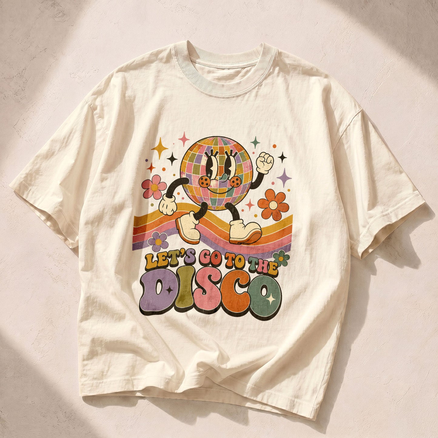 Lets Go To The Disco Disco Dance Women's Groovy Tee