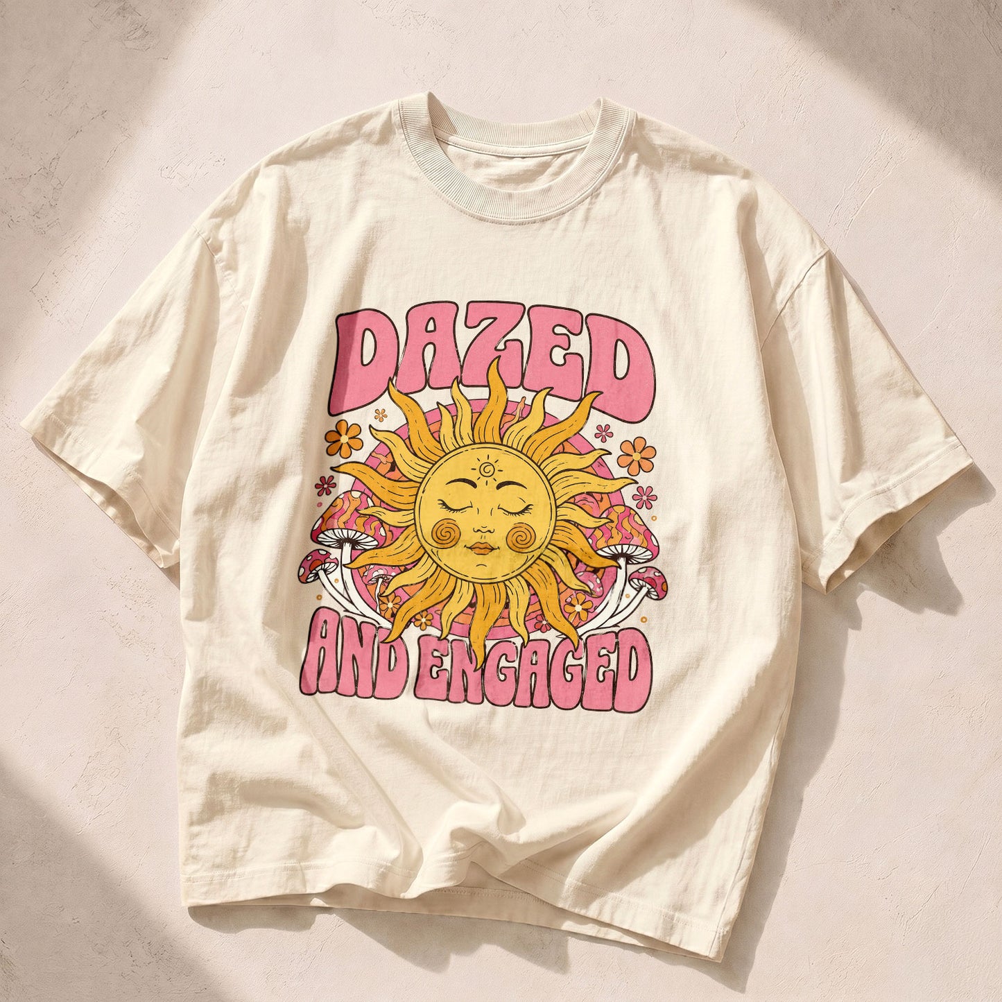 Dazed And Engaged Sun Moon Women's Groovy Tee