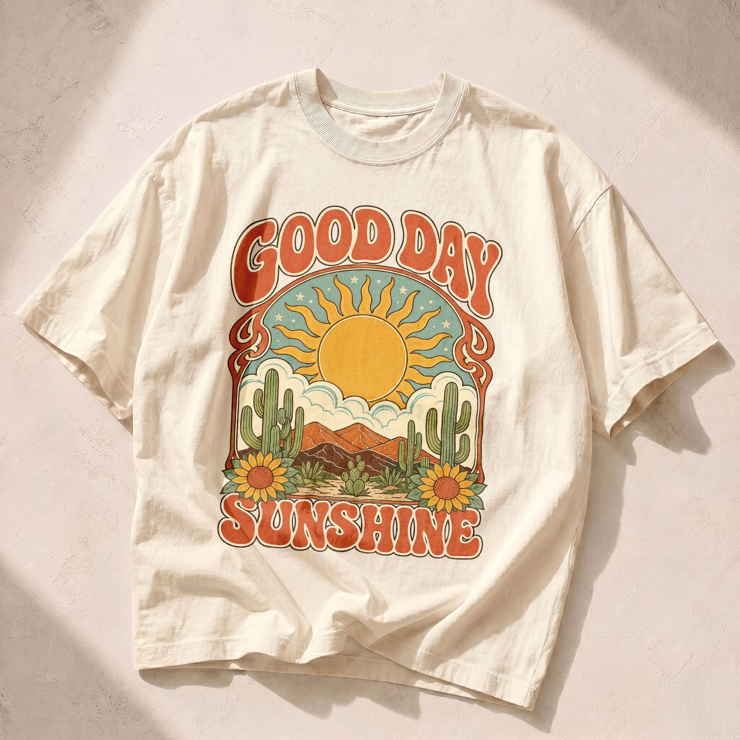 Good Day Sunshine Sun Moon Women's Groovy Tee
