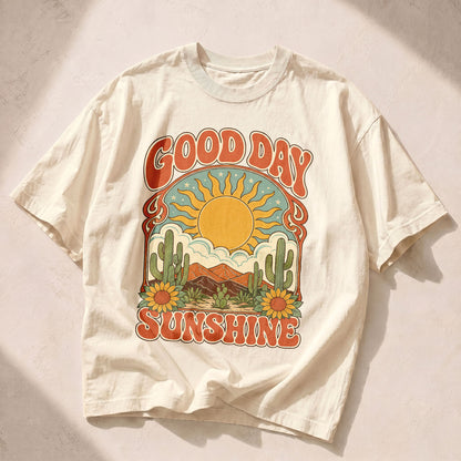 Good Day Sunshine Sun Moon Women's Groovy Tee