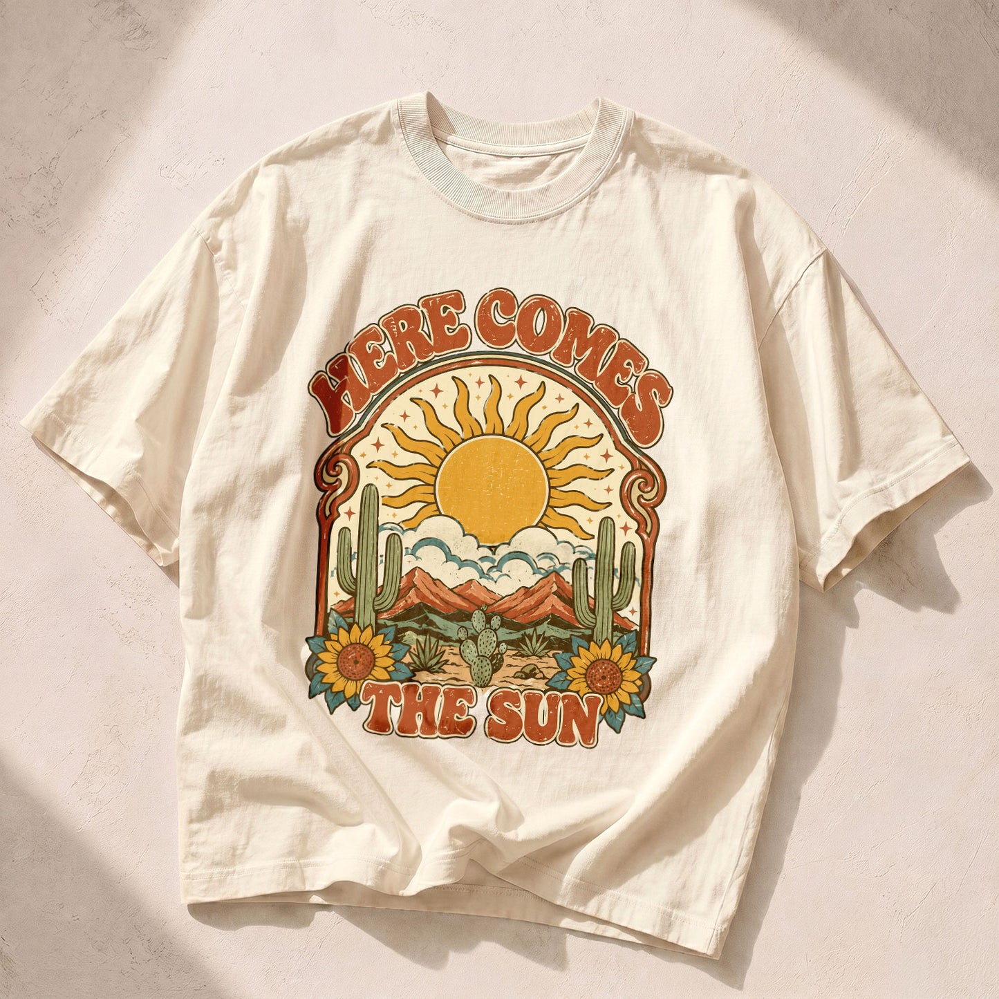 Here Comes the Sun Cosmic Sun Women's Groovy Tee
