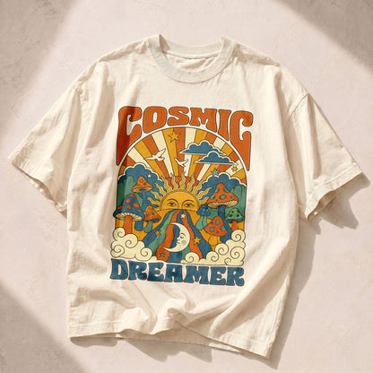Cosmic Dreamer Sun Moon Women's Groovy Tee