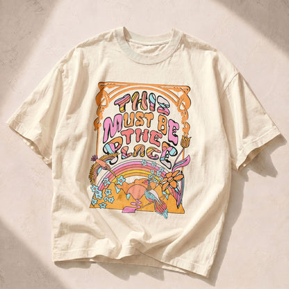 70s Floral 'This Must Be The Place' Place Empowerment Women's Groovy Tee
