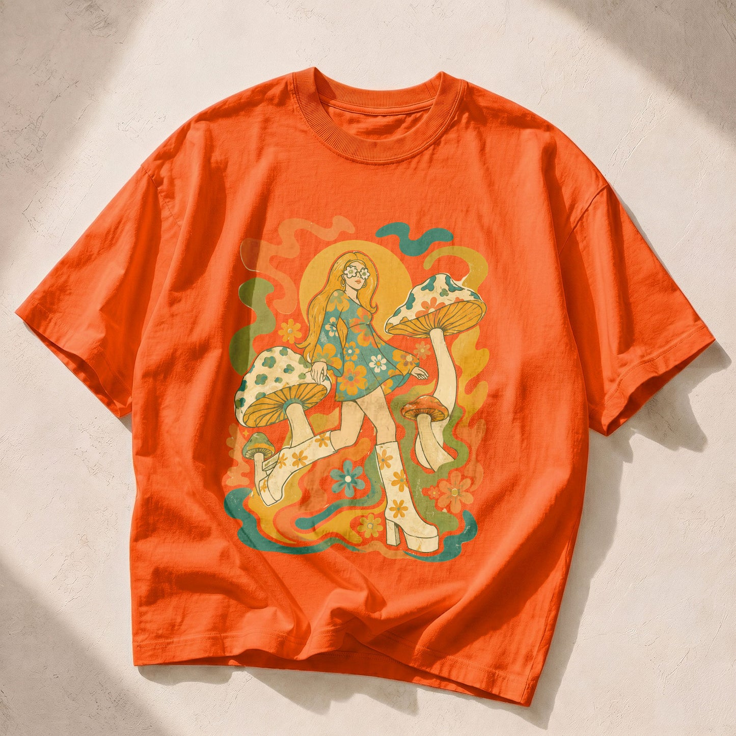 Mushroom Girl Mushroom Nature Women's Groovy Tee