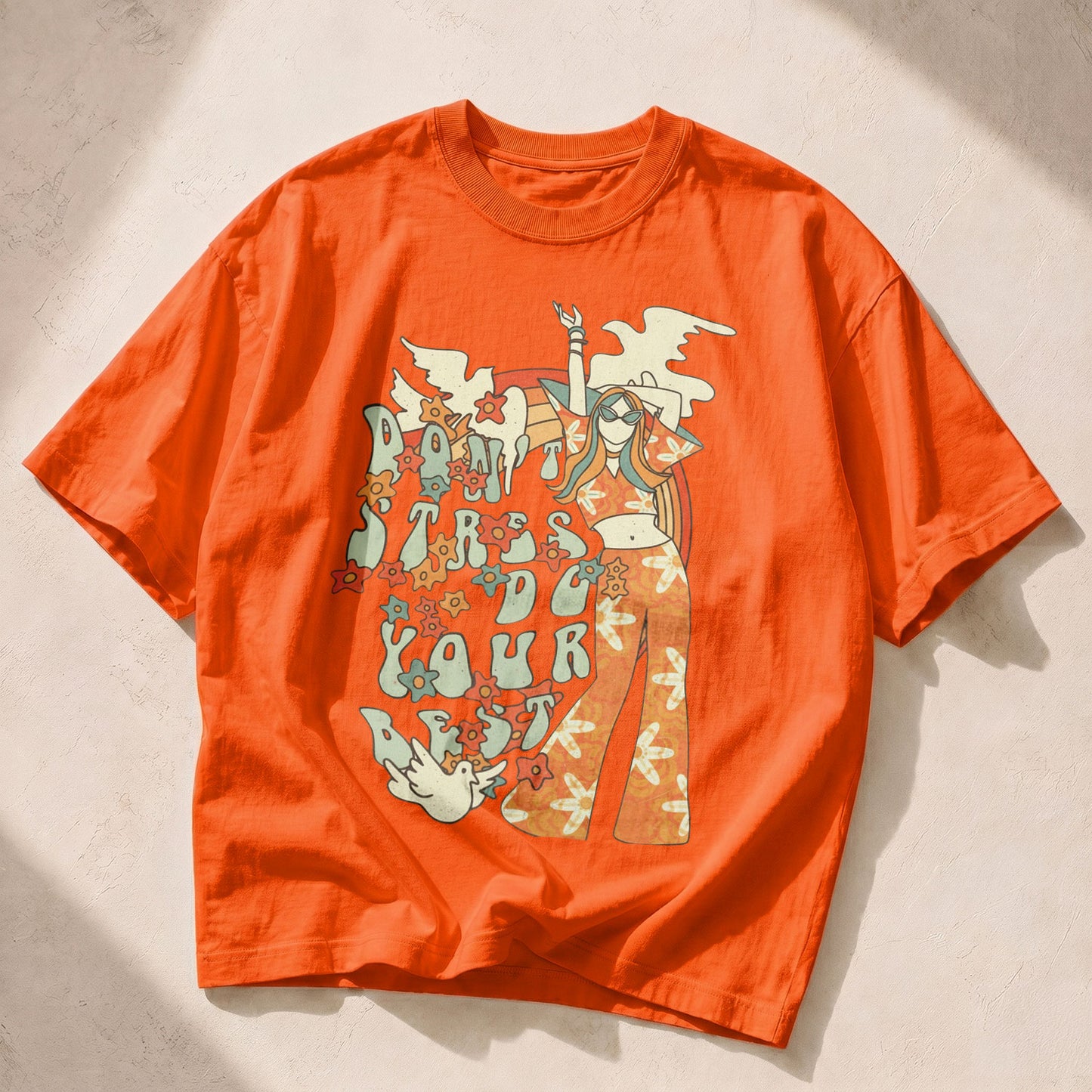 Don't Stress Do Your Best Empowerment Women's Groovy Tee