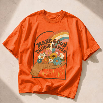 Make Good Things Happen Empowerment Women's Groovy Tee