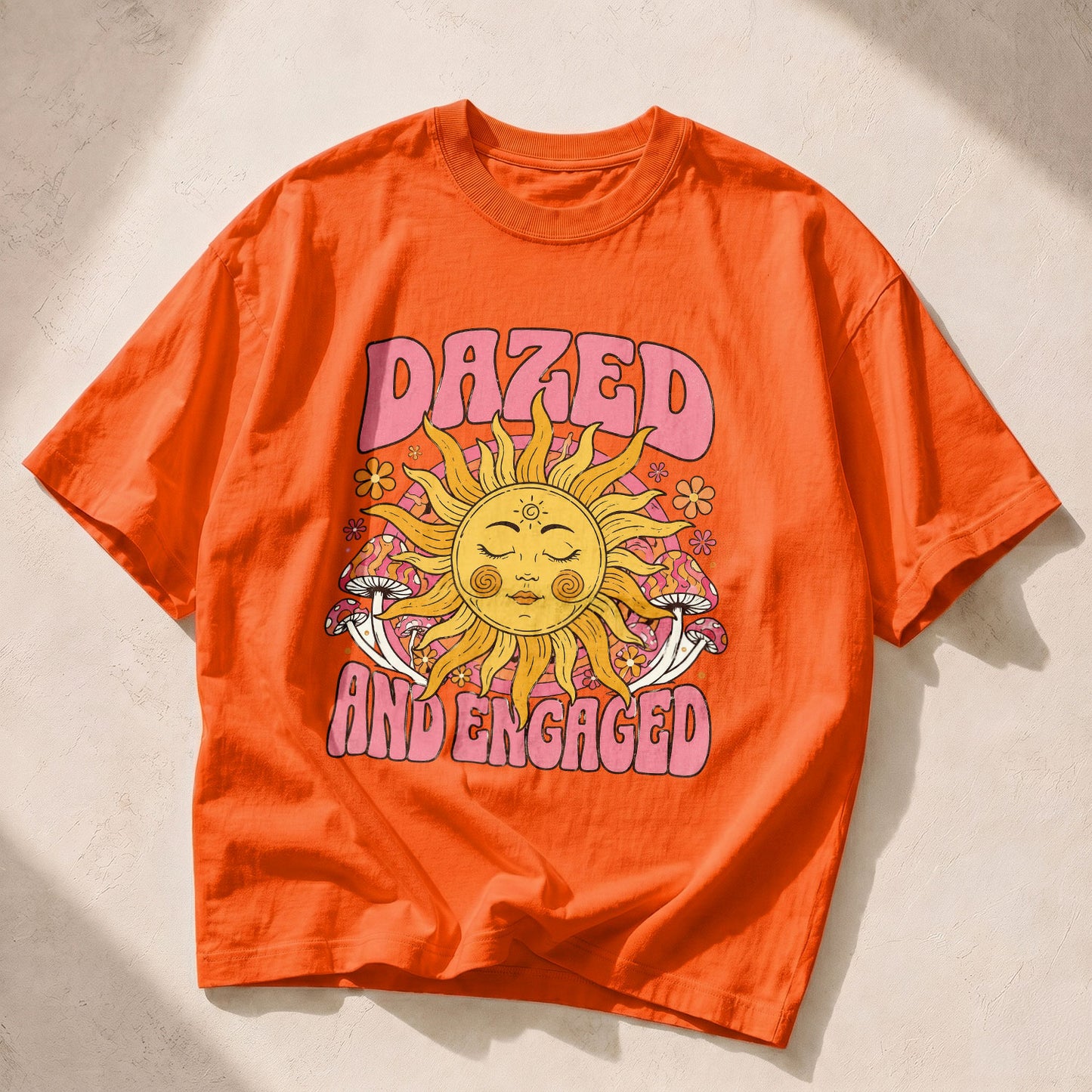 Dazed And Engaged Sun Moon Women's Groovy Tee