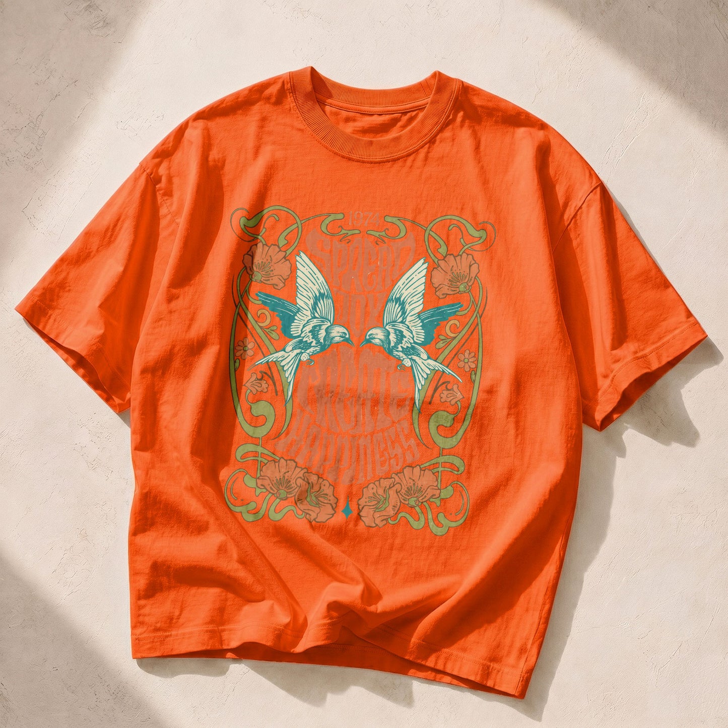 Spread Joy Create Happiness Kindness Peace Women's Groovy Tee