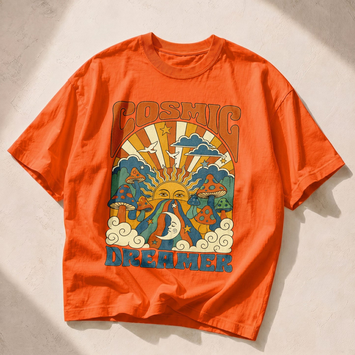Cosmic Dreamer Sun Moon Women's Groovy Tee