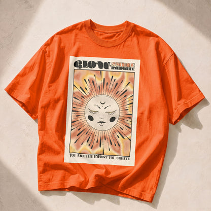 Glow Shine Radiate Sun Moon Women's Groovy Tee