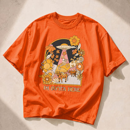 I'm Outta Here Wildflowers Women's Groovy  Tee