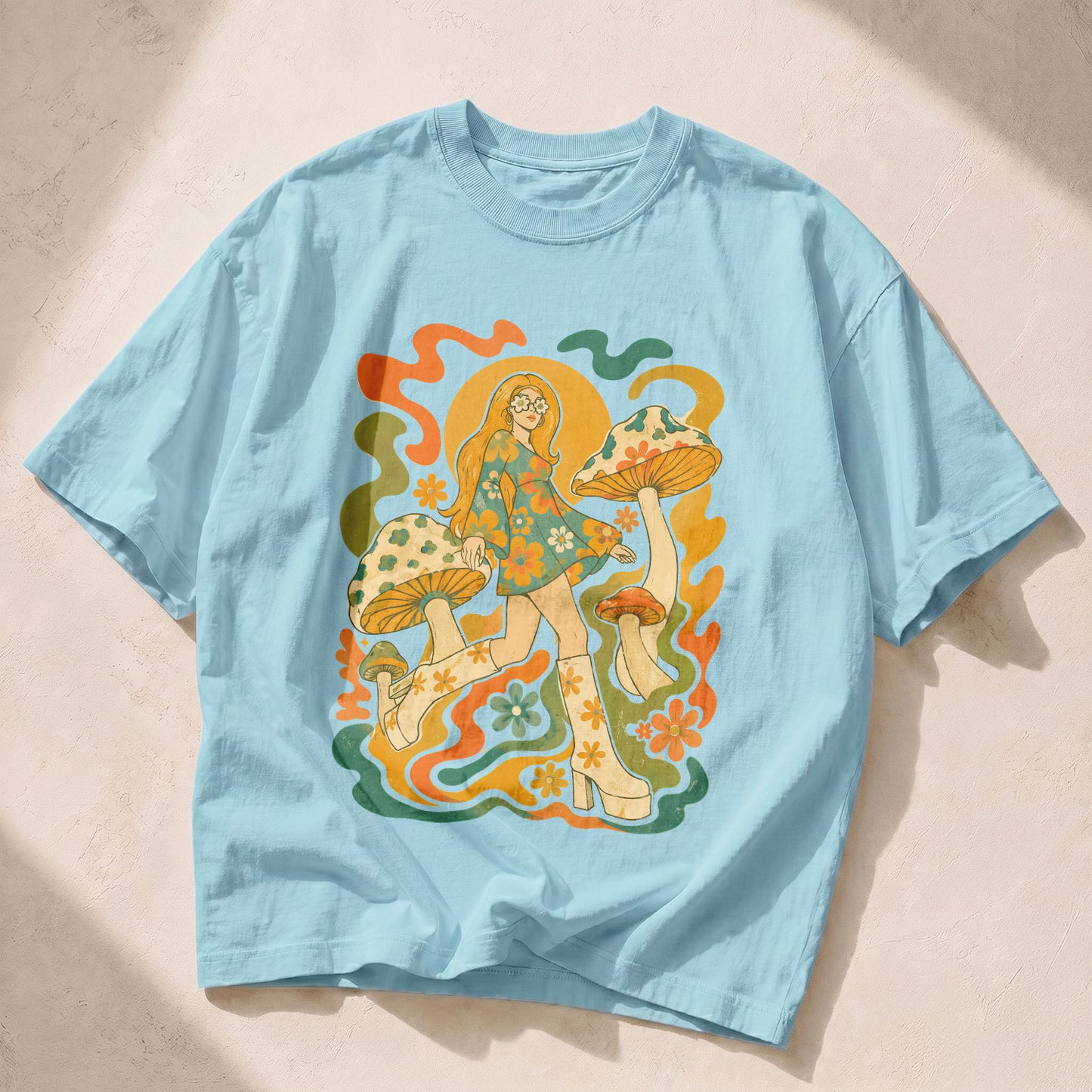 Mushroom Girl Mushroom Nature Women's Groovy Tee