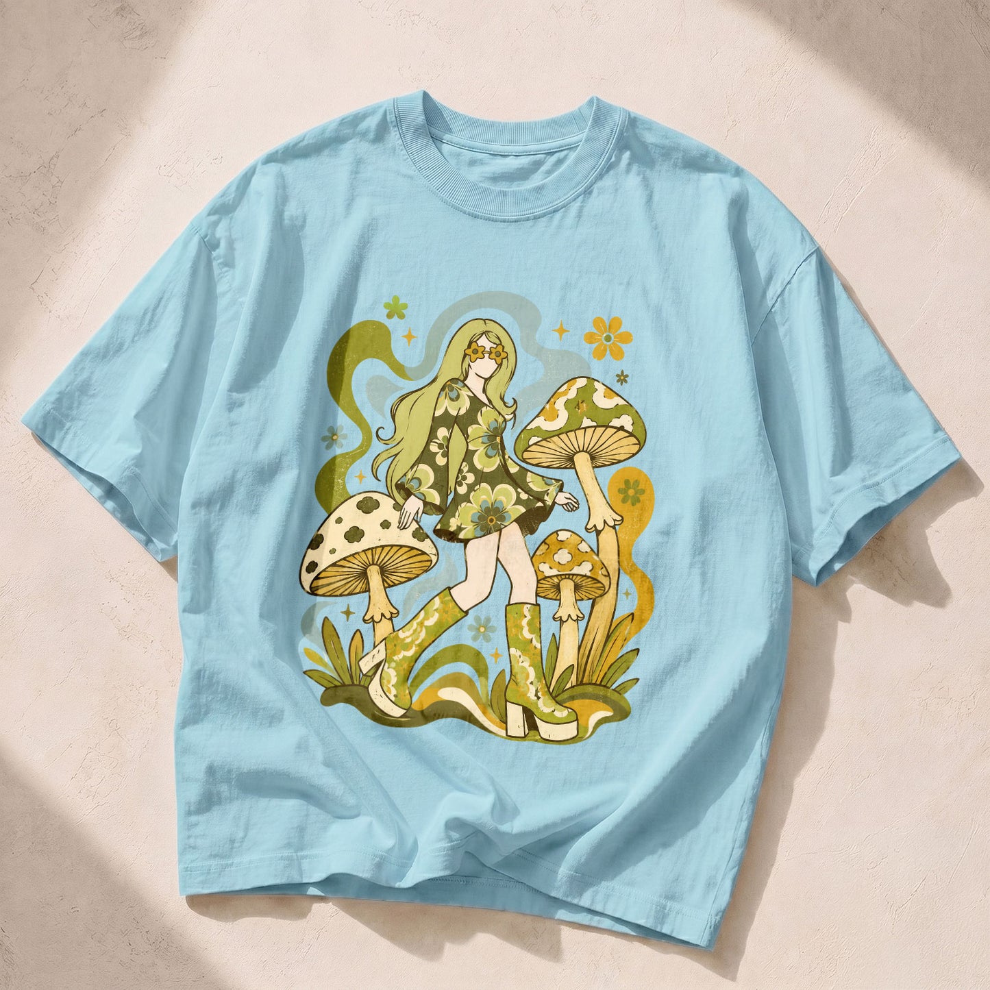 Mushroom Girl Mushroom Nature Women's Groovy Tee