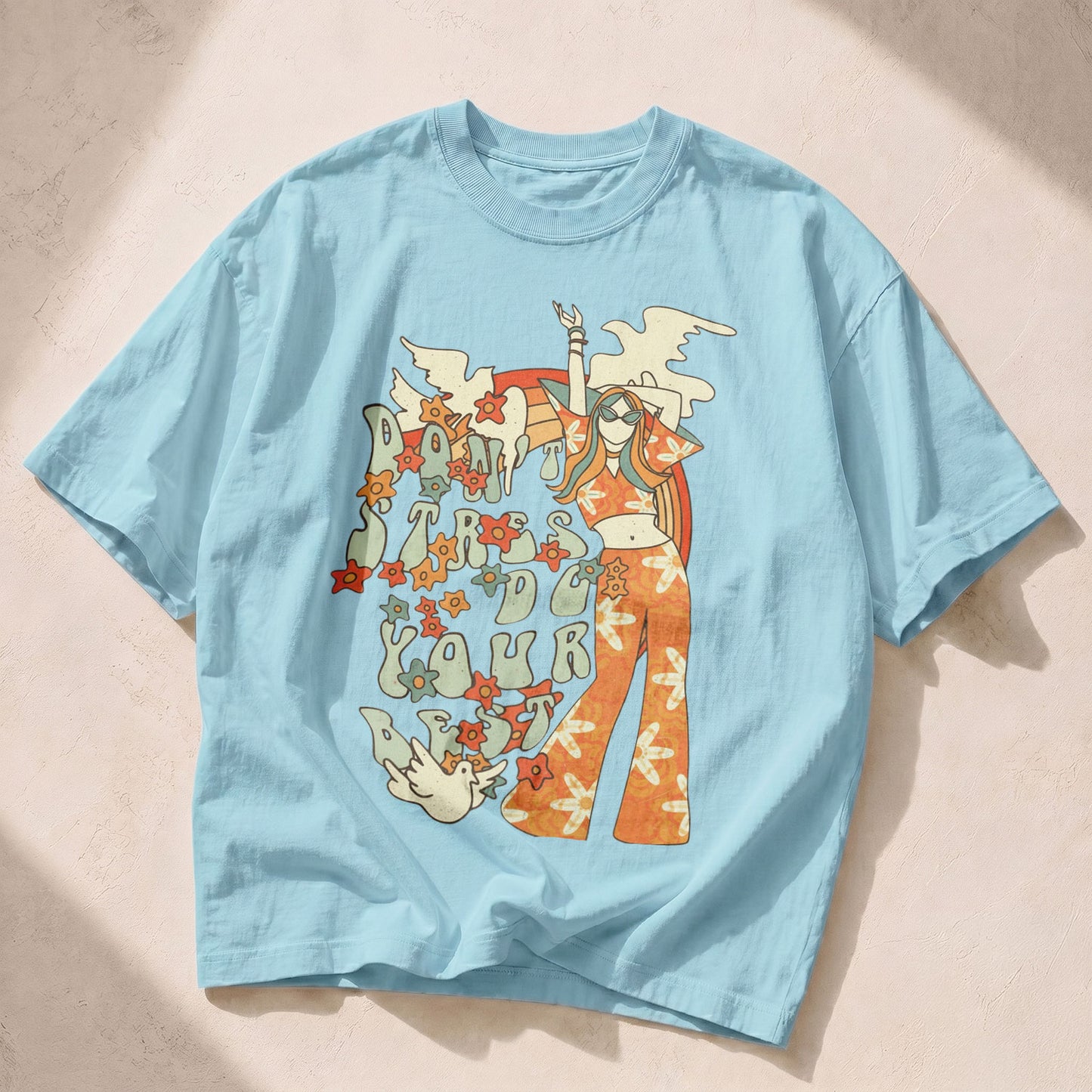 Don't Stress Do Your Best Empowerment Women's Groovy Tee