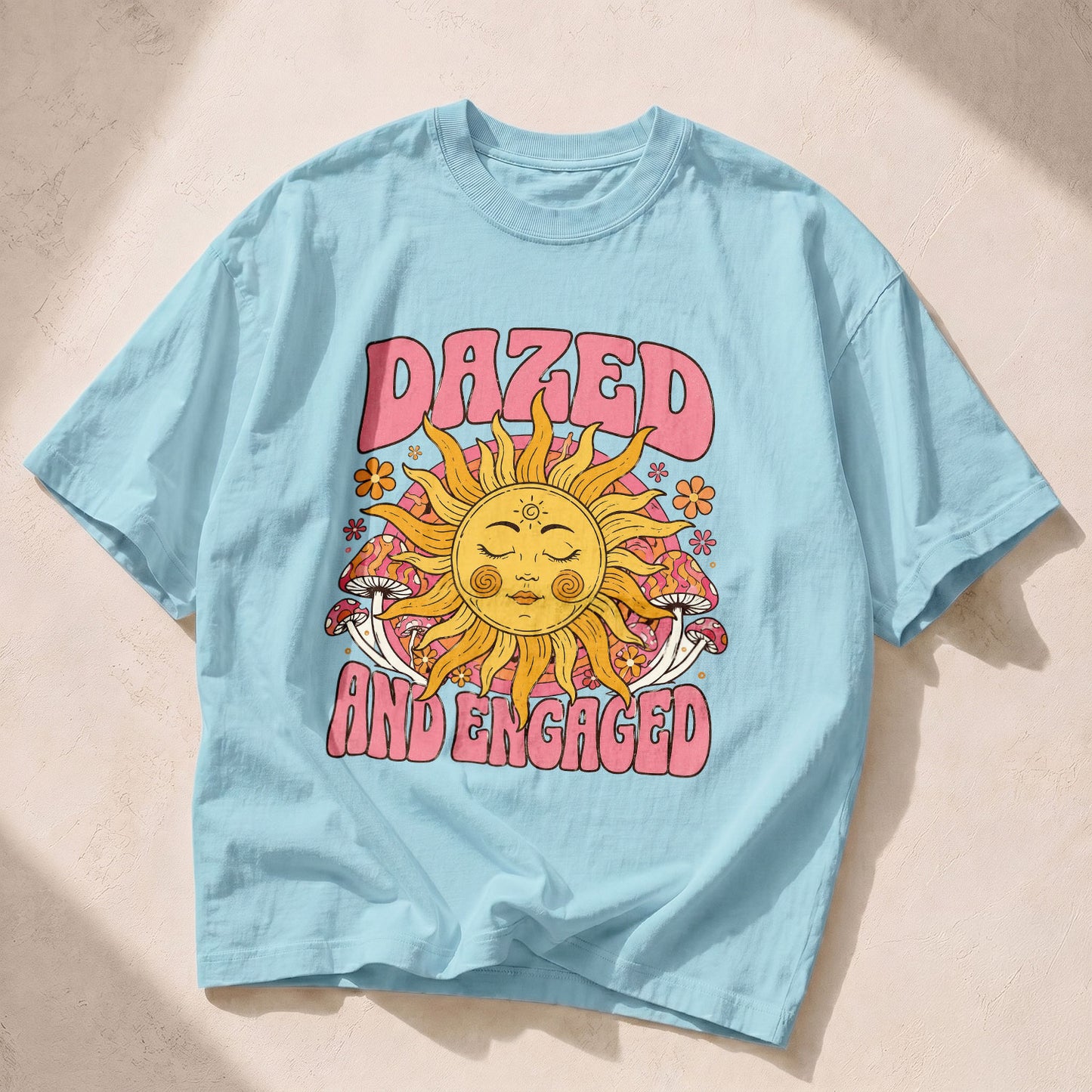 Dazed And Engaged Sun Moon Women's Groovy Tee