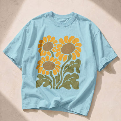 Sunflower Garden Earth Women's Groovy Tee