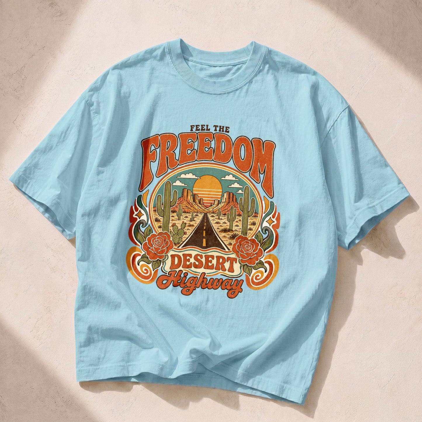 Feel The Freedom Desert Highway Women's Groovy Tee