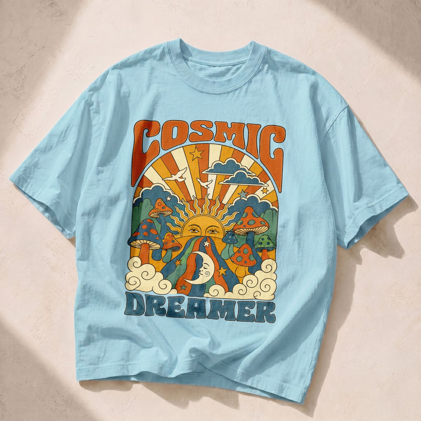 Cosmic Dreamer Sun Moon Women's Groovy Tee